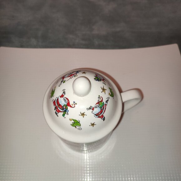 Santa Christmas Mug with Lid Tea Coffee Chocolate Candy MSI Vintage Ceramic - Picture 4 of 11